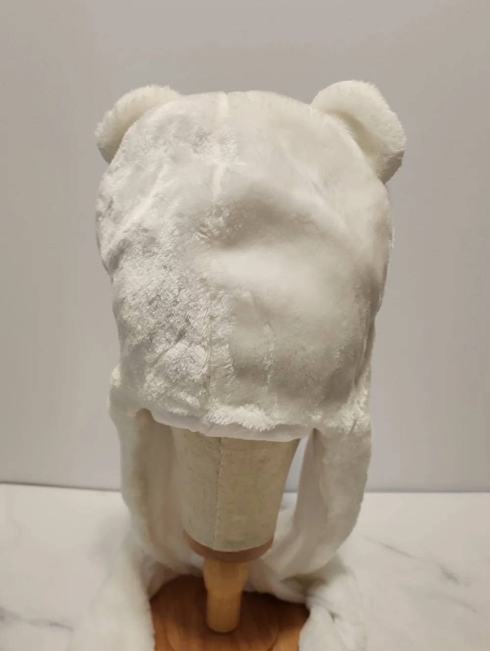 White Bear Plush Winter Hat  Unisex Soft Fur
